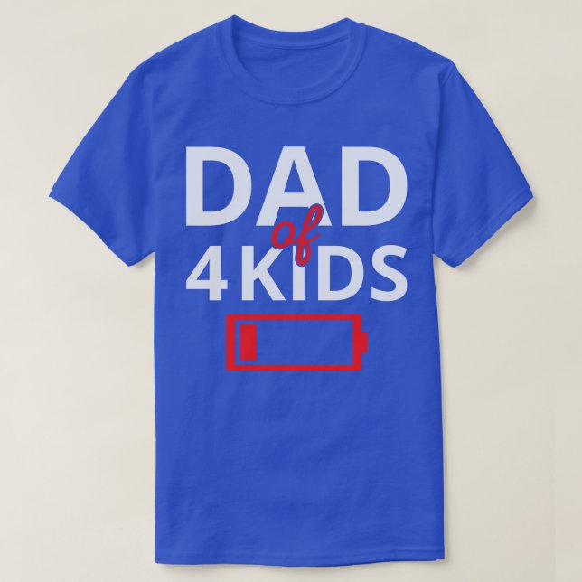 T-shirt Papa Fatigué De 4 Enfants II (Design devant)