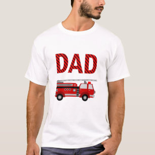 T-shirt Papa Fête d'anniversaire Camion de pompiers