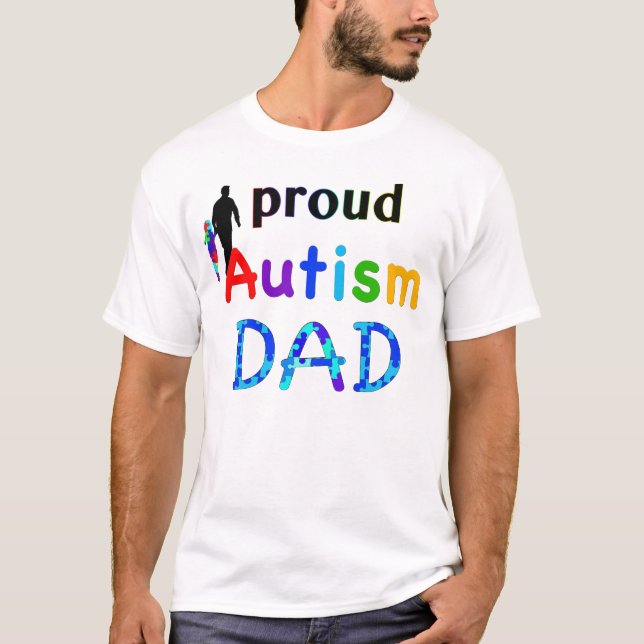 T-shirt Papa fier d'autisme (Devant)