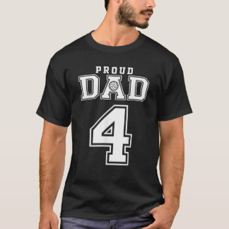 T-shirt Papa fier de volleyball personnalisé numéro 4