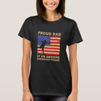 T-shirt Papa Fier D'un Lanceur De Fer à Cheval Génial Qui