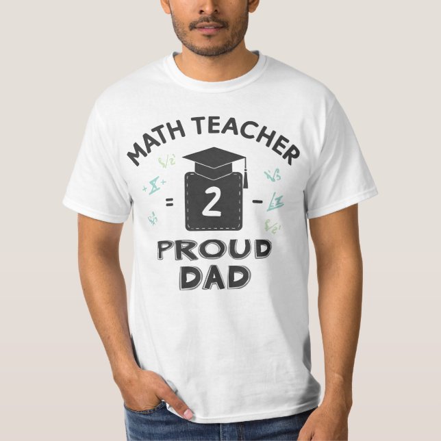 T-shirt Papa fier d'un professeur de mathématiques (Devant)