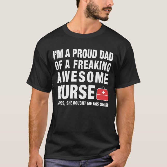 T-shirt Papa fier d'une chemise de père de l'infirmière | (Devant)