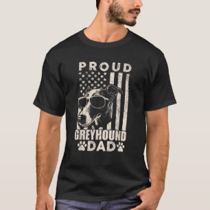 T-shirt Papa fiers Greyhound Drapeau Américain Chien Patri