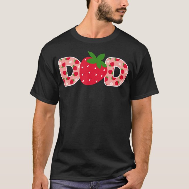 T-shirt Papa Fraise Premier Anniversaire Famille Fraise Dr (Devant)