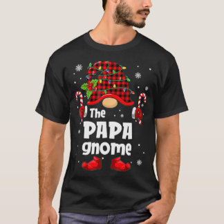T-shirt Papa Gnome Buffalo Plaid Christmas Tree Family Xma