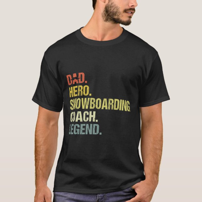 T-shirt Papa Hero Entraîneur de snowboard Funky Snowboard  (Devant)