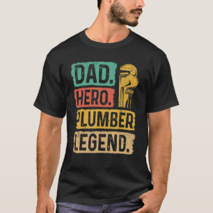 T-shirt Papa Hero Plumber Legend Wrench Tradesman plomberi