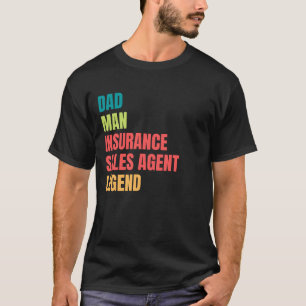 T-shirt Papa Homme Agent de vente d'assurance Légende Cool