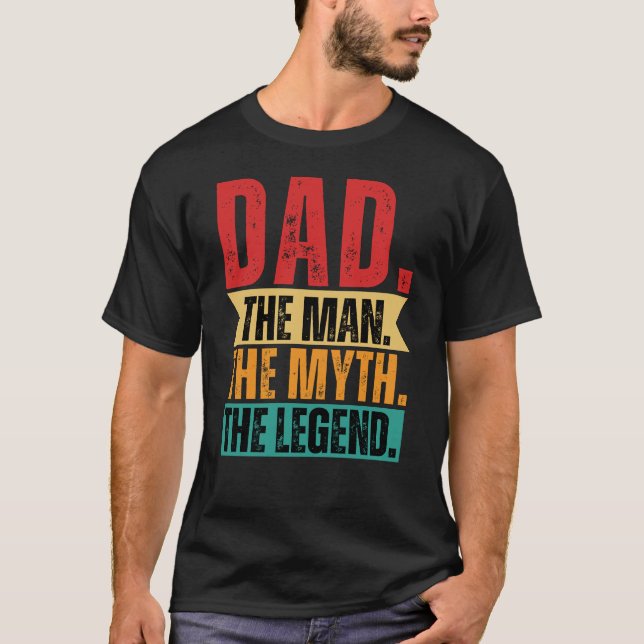 T-shirt Papa homme mythe légende drôle rétro angoissé (Devant)