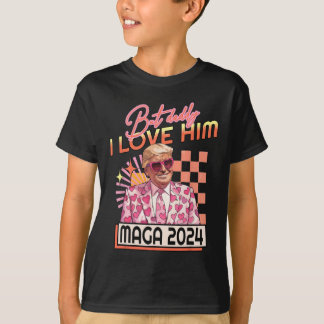 T-shirt Papa I Love Him Maga 2024 Donald Trump Retour 4e O