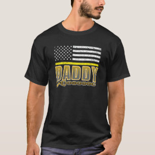T-shirt Papa Jaune Ligne Mince 911 Opératrice de Police Dé