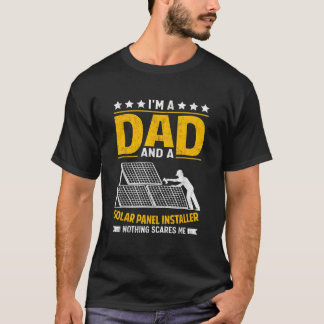 T-shirt Papa Je suis papa et un panneau solaire Installer