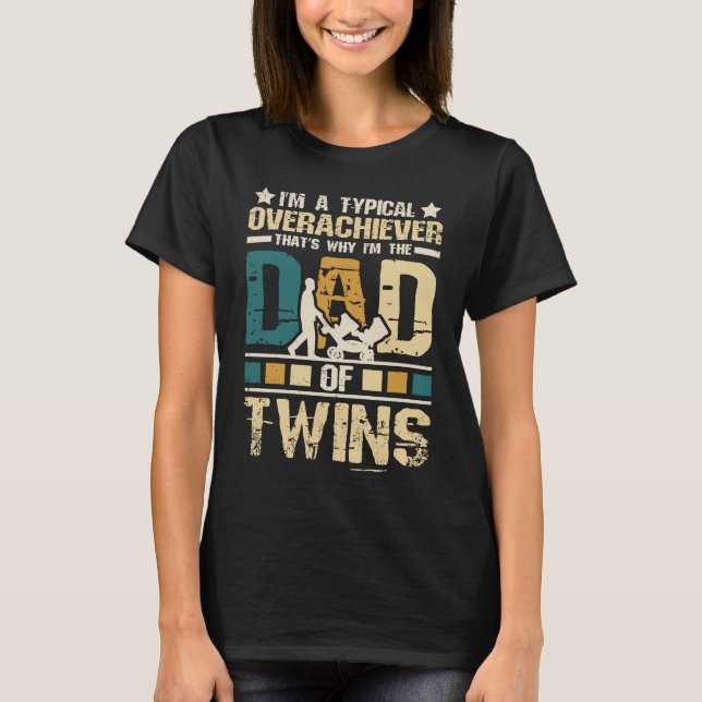 T-shirt Papa jumeaux et papa jumeaux avec Fête des pères e (Devant)