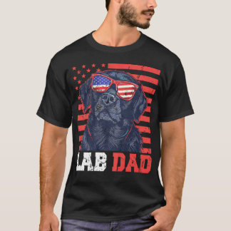 T-shirt Papa Lab Amusant Usa Étoiles Labrador 4 Juillet