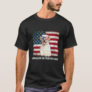 T-shirt Papa Labrador Retriever Drapeau Américain Le 4 Jui