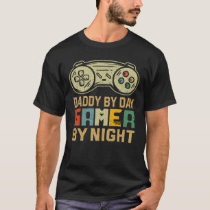 T-shirt Papa le jour, joueur la nuit, blagues de papa drôl