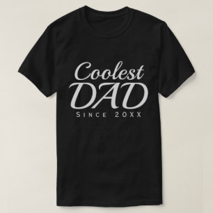T-shirt Papa le plus cool depuis 20XX Moderne Simple Prépa