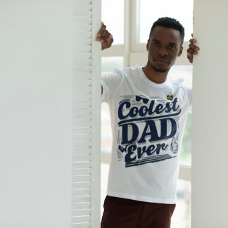 T-shirt Papa le plus froid à la mode jamais - Pouces couro