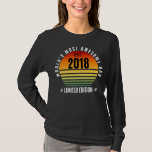 T-shirt Papa le plus génial au monde depuis 2018 Retro Fat
