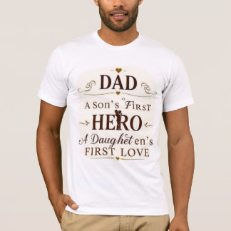T-shirt Papa : Le premier héros d'un fils, le premier amou