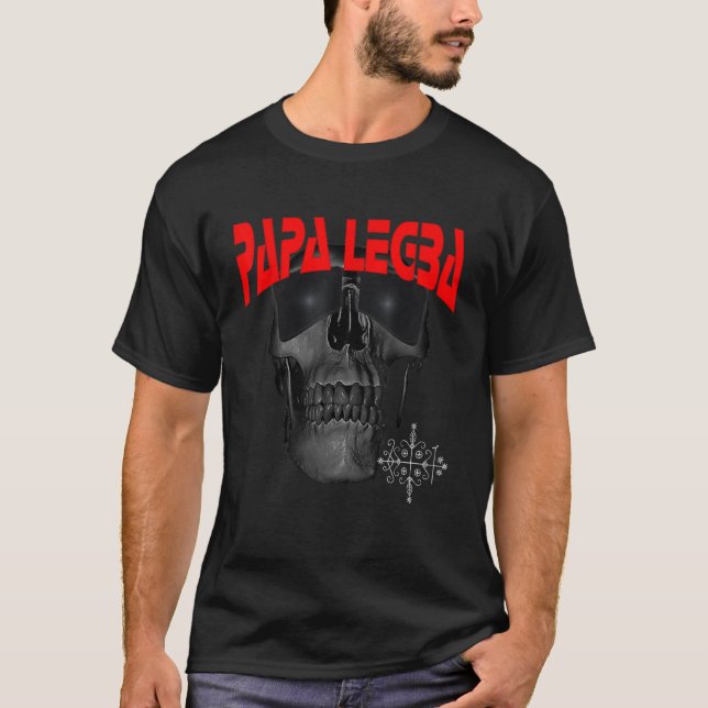 T-shirt Papa Legba Lwa Papa Legba Voodoo Hoodo Loa Veve (Devant)