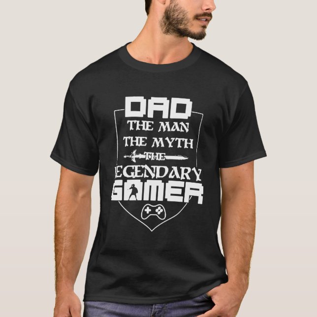 T-shirt Papa l'homme le mythe le Gamer légendaire (Devant)