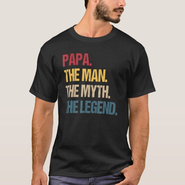 T-shirt Papa Man Myth Légende Pour Les Mens Et Papa Père (Devant)