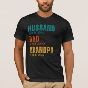 T-shirt Papa Mari Grand-père Personnalisé Depuis Des Année