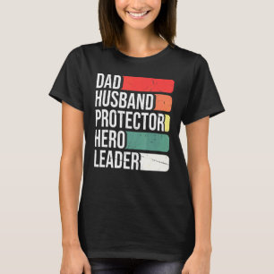T-shirt Papa Mari Protecteur Héros Leader Fête des Pères