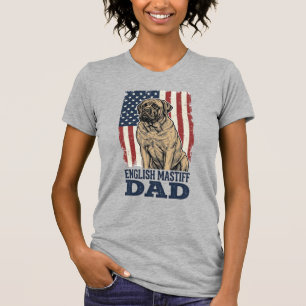 T-shirt Papa Mastiff Anglais Design de chien vintage patri