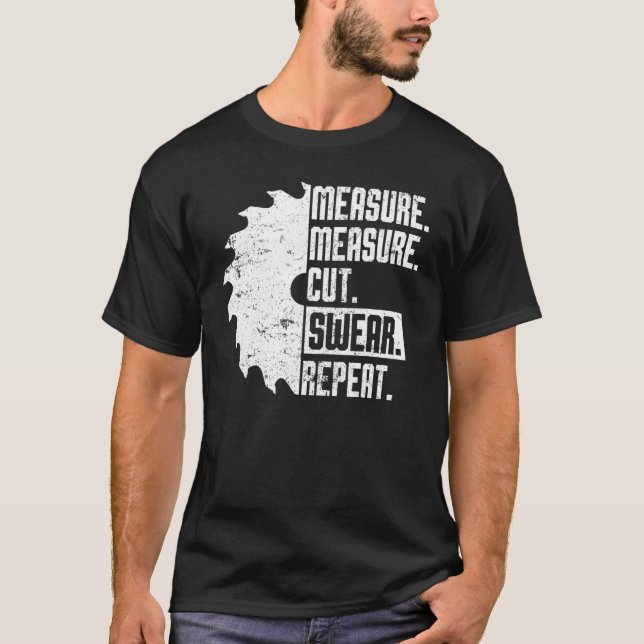 T-shirt Papa Mesure Coupe Chandail Handyman Père Day (Devant)