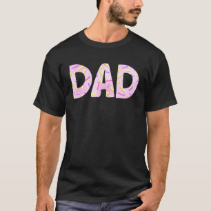 T-shirt Papa Mignon Beignet Donut Paillettes Tendances Pèr