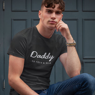 T-shirt Papa   Modern Kids Names Fête des pères Noir