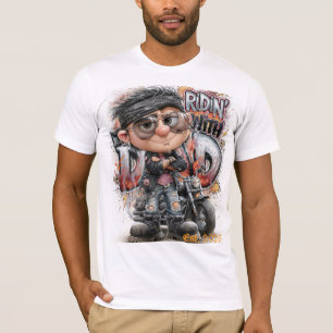 T-shirt Papa Motard Conduisant une Moto