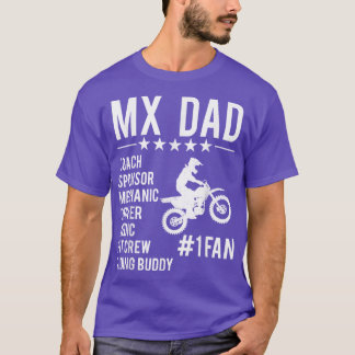 T-shirt Papa Motocross drôle M 1 Fan Moto de cross Coach S