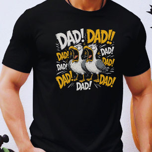 T-shirt Papa Mouette Drôle Fête des Pères Humour Oiseau