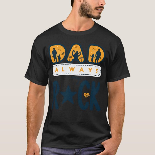 T-shirt Papa My Rock Toujours Classique Pour Famille Fête  (Devant)
