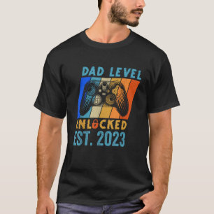 T-shirt Papa Niveau Déverrouillé Est 2023 Daddy Video Game