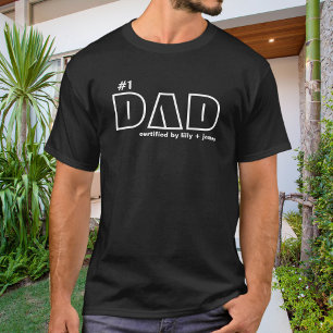 T-shirt Papa numéro 1 certifié en typographie gras