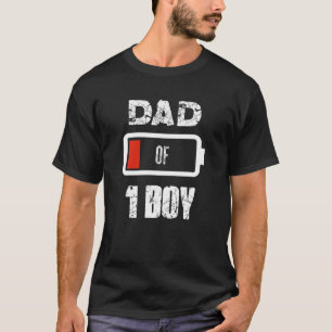 T-shirt Papa Of 1 Un Garçon Batterie basse tenue de Fête d