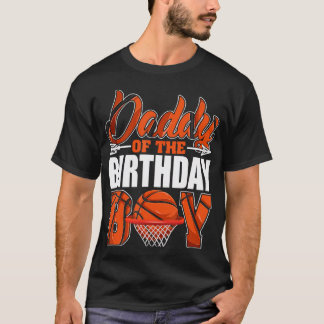 T-shirt Papa Of Birthday Boy Basketball Matching Family P