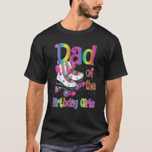 T-shirt Papa of Birthday Girls Rolling Patinage Famille d'