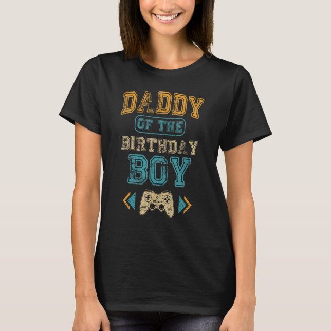 T-shirt Papa of the Birthday Boy Gamepad B Day Matching F (Devant)