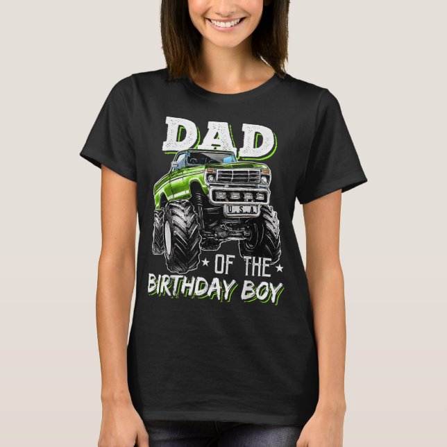 T-shirt Papa of the Birthday Boy Monster Truck Anniversair (Devant)