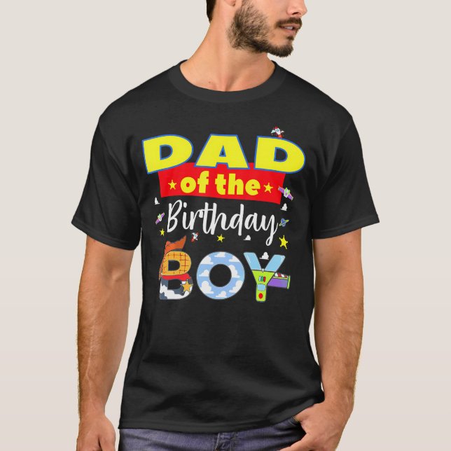 T-shirt Papa Of The Birthday Boy Toy Familly Matching Stor (Devant)