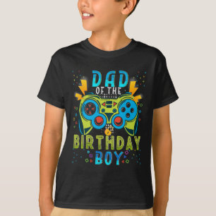 T-shirt Papa Of The Birthday Boy Vidéo Jeu Correspondant A
