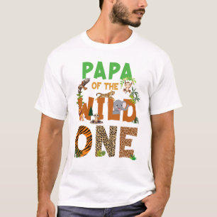 T-shirt Papa Of The Birthday Wild One Safari Birthday Boy