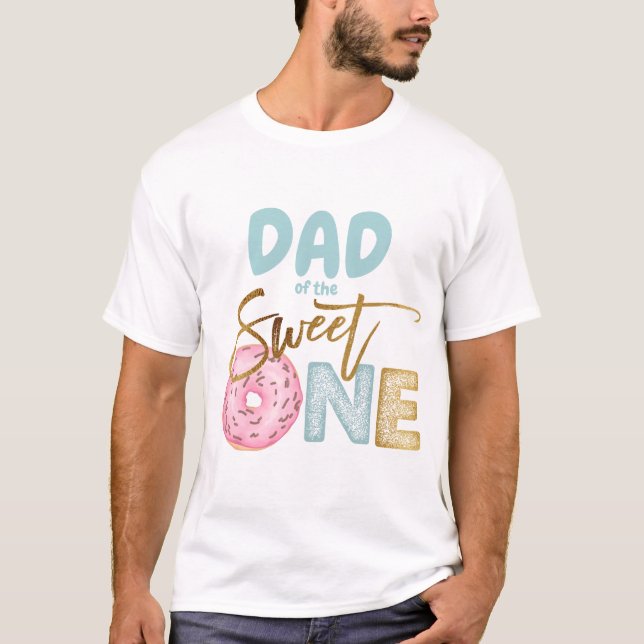 T-shirt Papa of the Sweet One 1st Birthday Donut Thème mig (Devant)