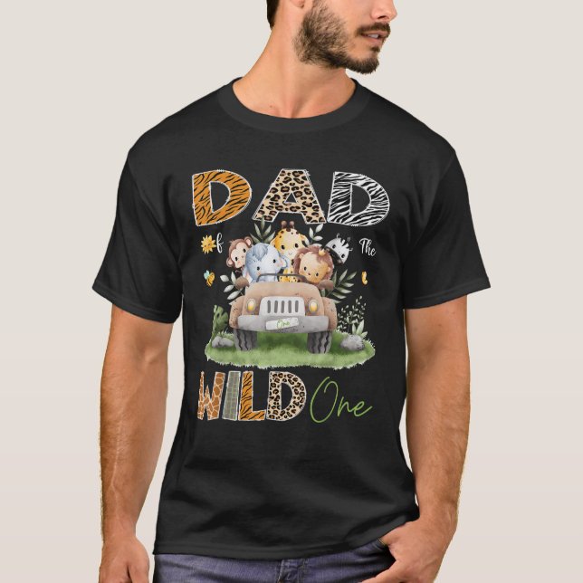 T-shirt Papa of the Wild One 1er Anniversaire Safari Anima (Devant)
